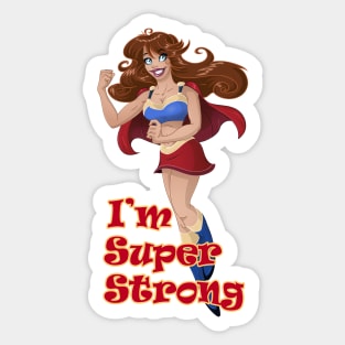 Woman Super Hero Shows Muscled Arm Sticker